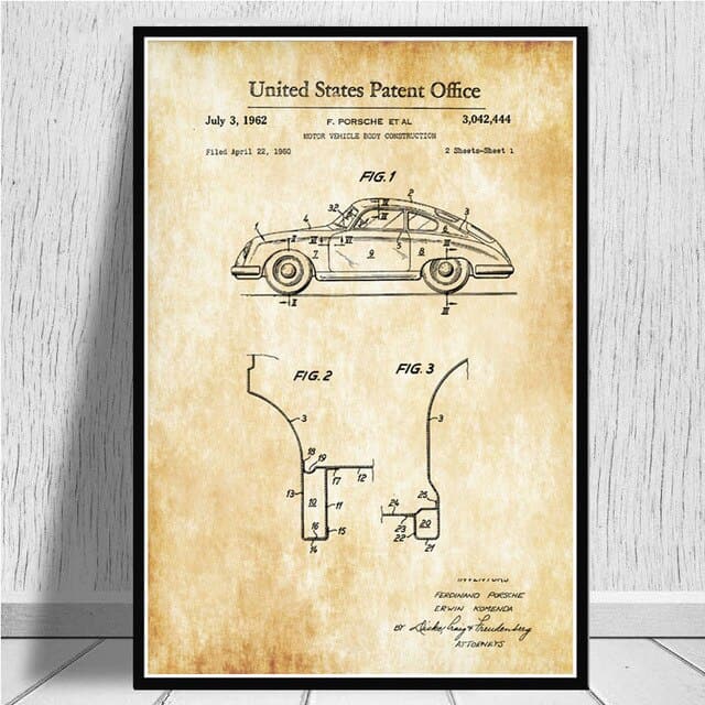 Cuadro Coche Porsche 911 Vintage