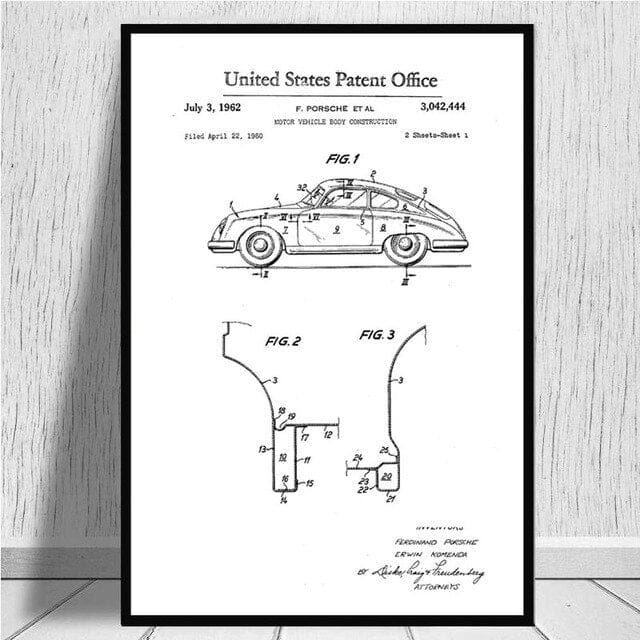 Cuadro Coche 1962 Porsche 911 Plano