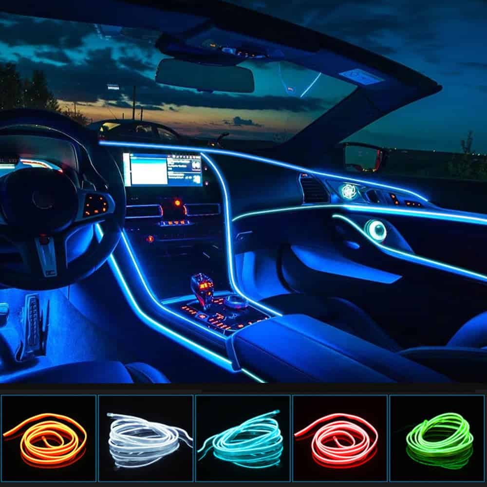 Luces Led Interior Coche 1M/2M/3M/5M Color Rosa (Conexión Según Su Elección)