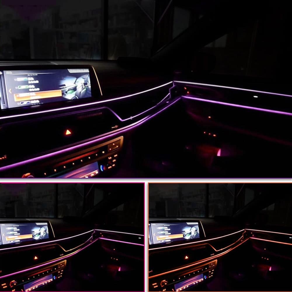Luces Led Interior Coche 1M/2M/3M/5M Color Rojo (Conexión Según Su Elección)