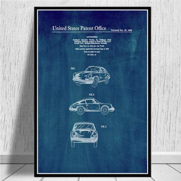 Cuadro Coche 911 Plan Retro