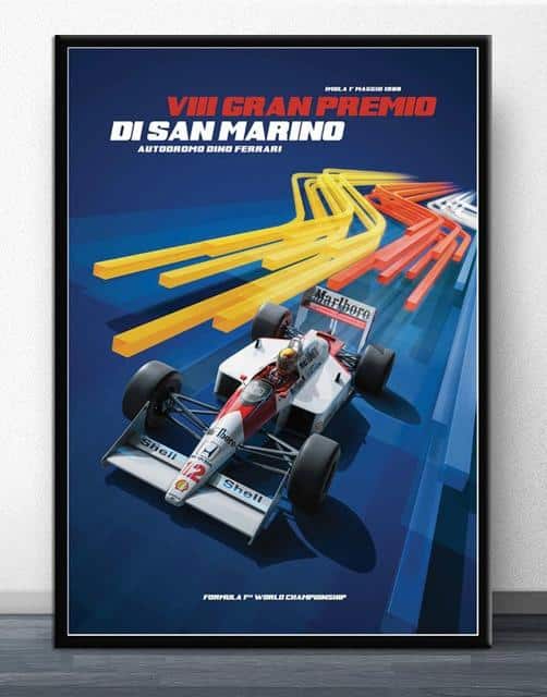 Cuadro Coche Ayrton Senna Gran Premio De Madrid
