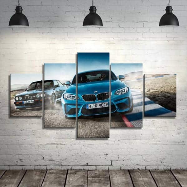 Cuadro Coche Bmw Old Vs New School
